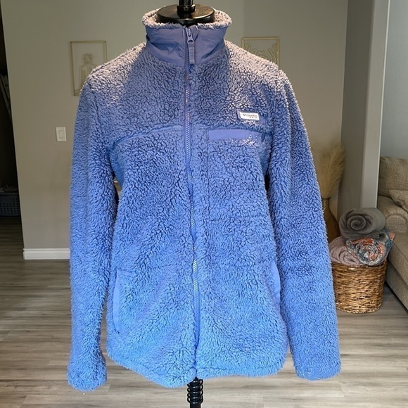Columbia PFG Fuzzy Blue Full Zip Jacket Size Small - Picture 2 of 8